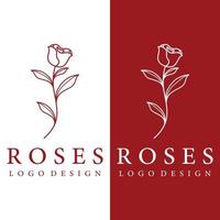 logotipos de flores, rosas, flores de lótus e outros tipos de flores. usando o conceito de design de um modelo de ilustração vetorial. vetor