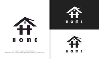 gráfico de vetor de ilustração de logotipo da casa em forma de letra h, adequado para empresa imobiliária, etc.