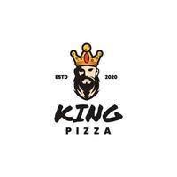 ilustração de design de logotipo de pizza rei elegante vintage vetor