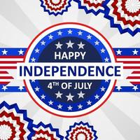 feliz dia da independência 4 de julho mídia social instagram modelo distintivo de etiqueta de fita vetor