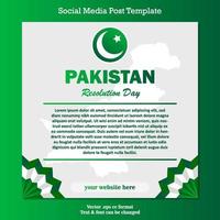 dia da resolução do paquistão para modelo de postagem de banner de pôster design moderno de ilustração vetorial criativa vetor
