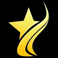 ilustração isolada em vetor logotipo estrela dourada. vetor de estrela dourada simples para logotipo, ícone, sinal, símbolo, distintivo, design ou decoração. vetor isolado de estrela dourada