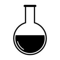 ícone de balão de ebulição de fundo redondo vetor símbolo de tubo de ensaio sinal de vidro de laboratório para design gráfico, logotipo, site, mídia social, aplicativo móvel, interface do usuário