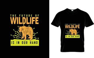 camiseta o futuro da vida selvagem... vetor