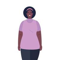 personagem africana de mulher, em fundo branco vetor