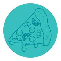 fatia de pizza, ícone de estilo de linha vetor