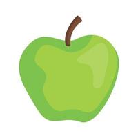 fruta verde maçã no fundo branco vetor