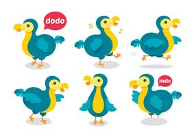 desenhos animados de dodo fofos vetor