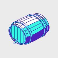 ilustração de ícone vetorial isométrico de barril de cerveja vetor