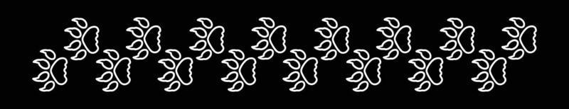 impressão de trilha de pé de pata de animal, conjunto de ícones de vetor de estoque de pata de animal diferente. ícones para design em fundo preto