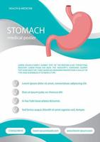 modelo de saúde médica para brochura, pôster, panfleto com ilustração em vetor infográfico de estômago humano