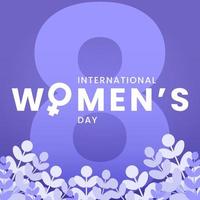 dia internacional da mulher com fundo azul. 3d 8 de março. vetor
