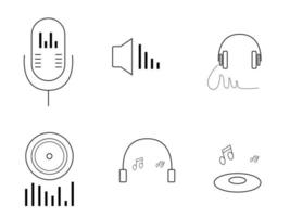 design plano de ilustração vetorial de ícone de áudio vetor