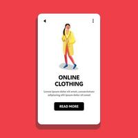 ilustração em vetor comércio eletrônico de loja de compras de roupas online