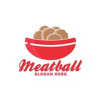 logotipo da marca de comida de almôndega design simples e minimalista vetor