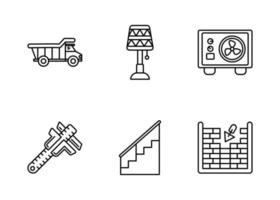 conjunto de ícones de vetores de construção