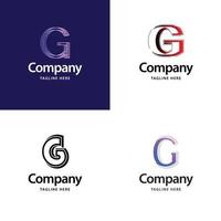 letra g design de pacote de logotipo grande design criativo de logotipos modernos para o seu negócio vetor