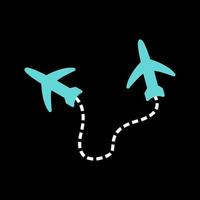 ícone de vetor de voos de viagem redonda
