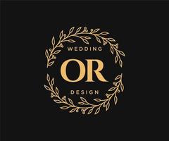 ou coleção de logotipos de monograma de casamento de letra inicial, modelos modernos minimalistas e florais desenhados à mão para cartões de convite, salve a data, identidade elegante para restaurante, boutique, café em vetor