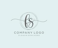 logo feminino inicial fs. utilizável para logotipos de natureza, salão, spa, cosméticos e beleza. elemento de modelo de design de logotipo de vetor plana.