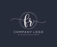 logotipo feminino fr inicial. utilizável para logotipos de natureza, salão, spa, cosméticos e beleza. elemento de modelo de design de logotipo de vetor plana.