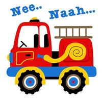 ilustração vetorial de desenho animado de caminhão de bombeiros vetor