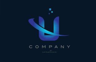 v ícone do logotipo da letra do alfabeto azul. modelo de design criativo para empresa e negócios com swoosh vetor