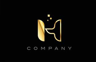 ícone do logotipo da letra do alfabeto ouro h. modelo de design criativo para empresa e negócios vetor