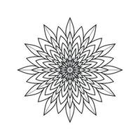 desenhos de mandala de flores preto e branco vetor