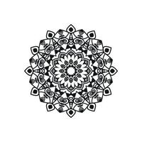 vetor de mandala de flor preto e branco