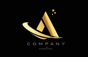 ouro dourado swoosh um ícone do logotipo da letra do alfabeto com cor amarela. design para uma empresa ou negócio vetor