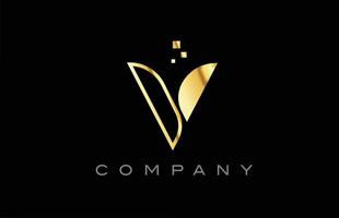ouro v ícone do logotipo da letra do alfabeto. modelo de design criativo para empresa e negócios vetor