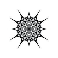arte de mandala de flor preto e branco vetor