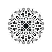 vetor de mandala de flor preto e branco