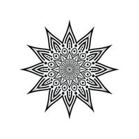 desenhos de mandala de flores preto e branco vetor