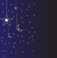 plano de fundo ramadan kareem céu noturno estrelado. vetor