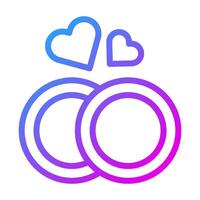 anel gradiente roxo valentine ilustração vetor e ícone do logotipo ano novo ícone perfeito.