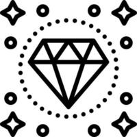 ícone de linha para diamantes vetor