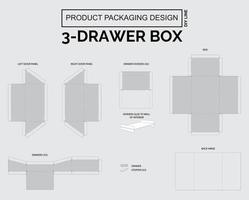 cutomize design de embalagem de produto caixa de 3 gavetas vetor