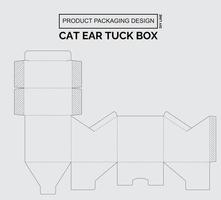 cutomize design de embalagem de produto caixa de dobra de orelha de gato vetor