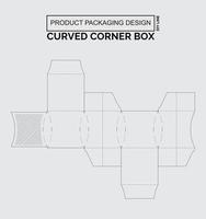 cutomize design de embalagem de produto caixa de canto curvo vetor