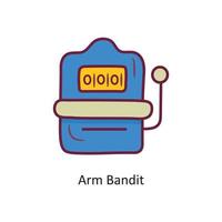 vetor de bandido de braço cheio ilustração de design de ícone de contorno. símbolo de jogo no arquivo eps 10 de fundo branco
