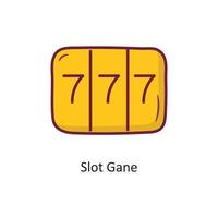 vetor de slot gane cheio ilustração de design de ícone de contorno. símbolo de jogo no arquivo eps 10 de fundo branco