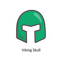 vetor de caveira viking cheio de ilustração de design de ícone de contorno. símbolo de jogo no arquivo eps 10 de fundo branco