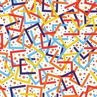 padrão sem emenda colorido. círculos, pontos e meios quadrados estilizados. divertida linha colorida doodle fundo de forma. papel de embrulho abstrato, impressão, têxtil, tecido. vetor