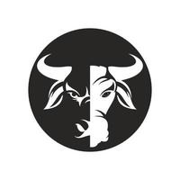 ícone de vetor de modelo de logotipo de vaca