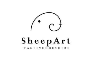 design de logotipo de conceito de linha de cabeça de cabra vetor