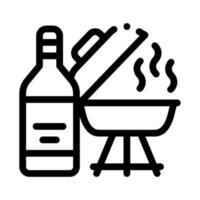 líquido de chama para ilustração de contorno de vetor de ícone de churrasco