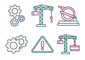 conjunto de ícones de vetores de construção