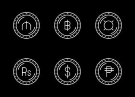 conjunto de ícones vetoriais de moeda vetor